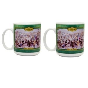 Vintage Central Park Mugs NYC Currier & Ives Collectable 1992 Set of 2 cups